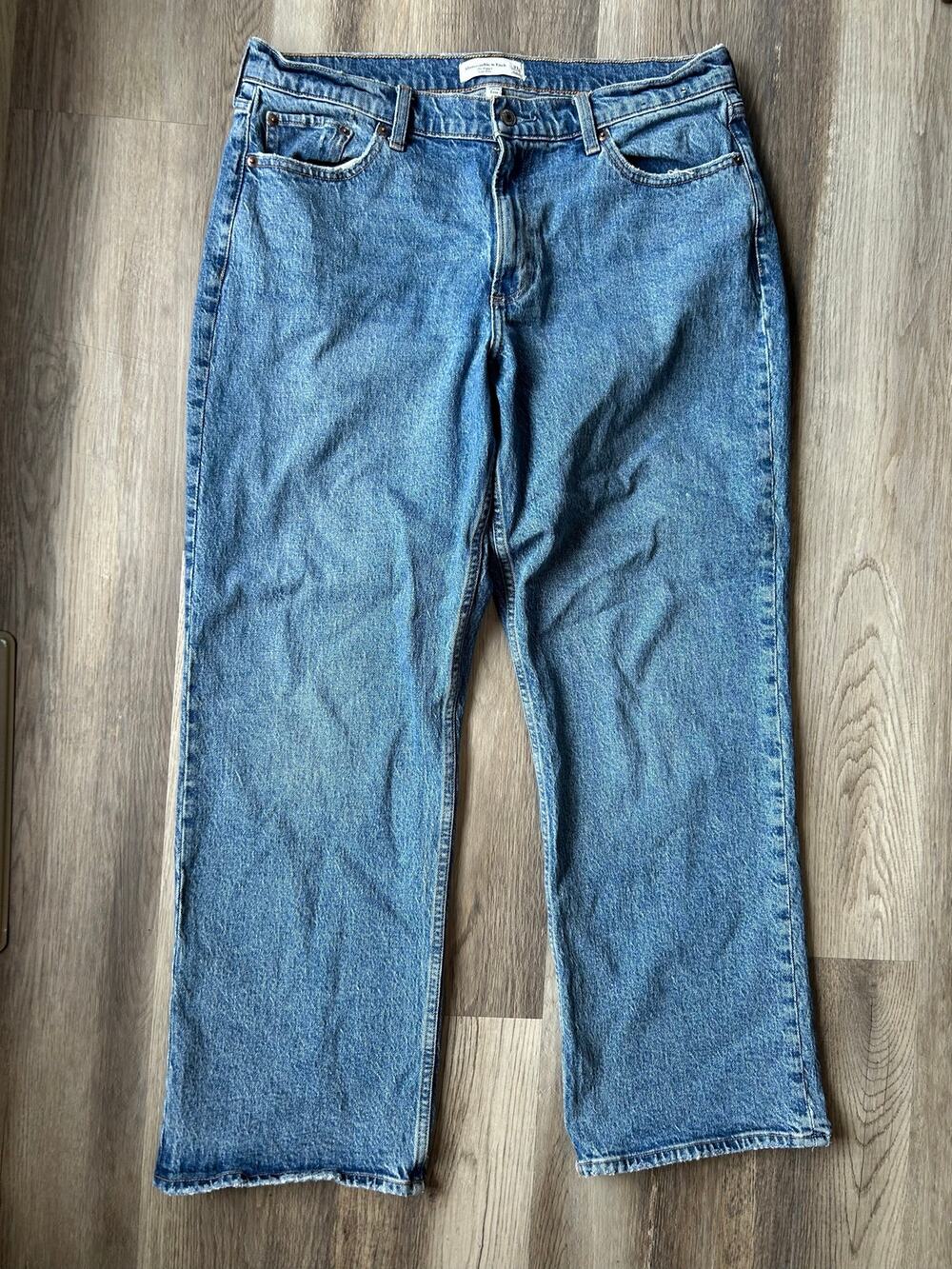 Abercrombie & Fitch Low Rise Baggy Jeans Medium Wash Denim Streetwear y2k casual